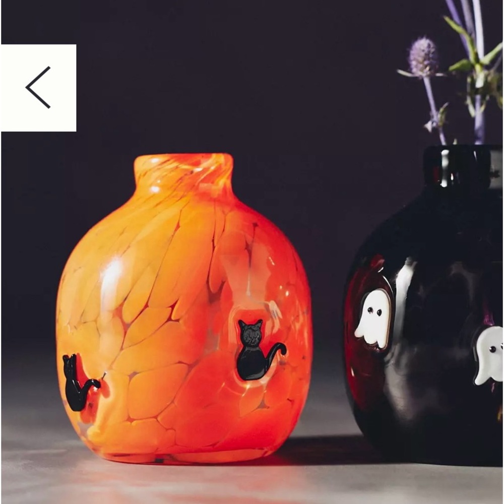 NWT Anthropologie Pressed Glass Cat Bud Vase